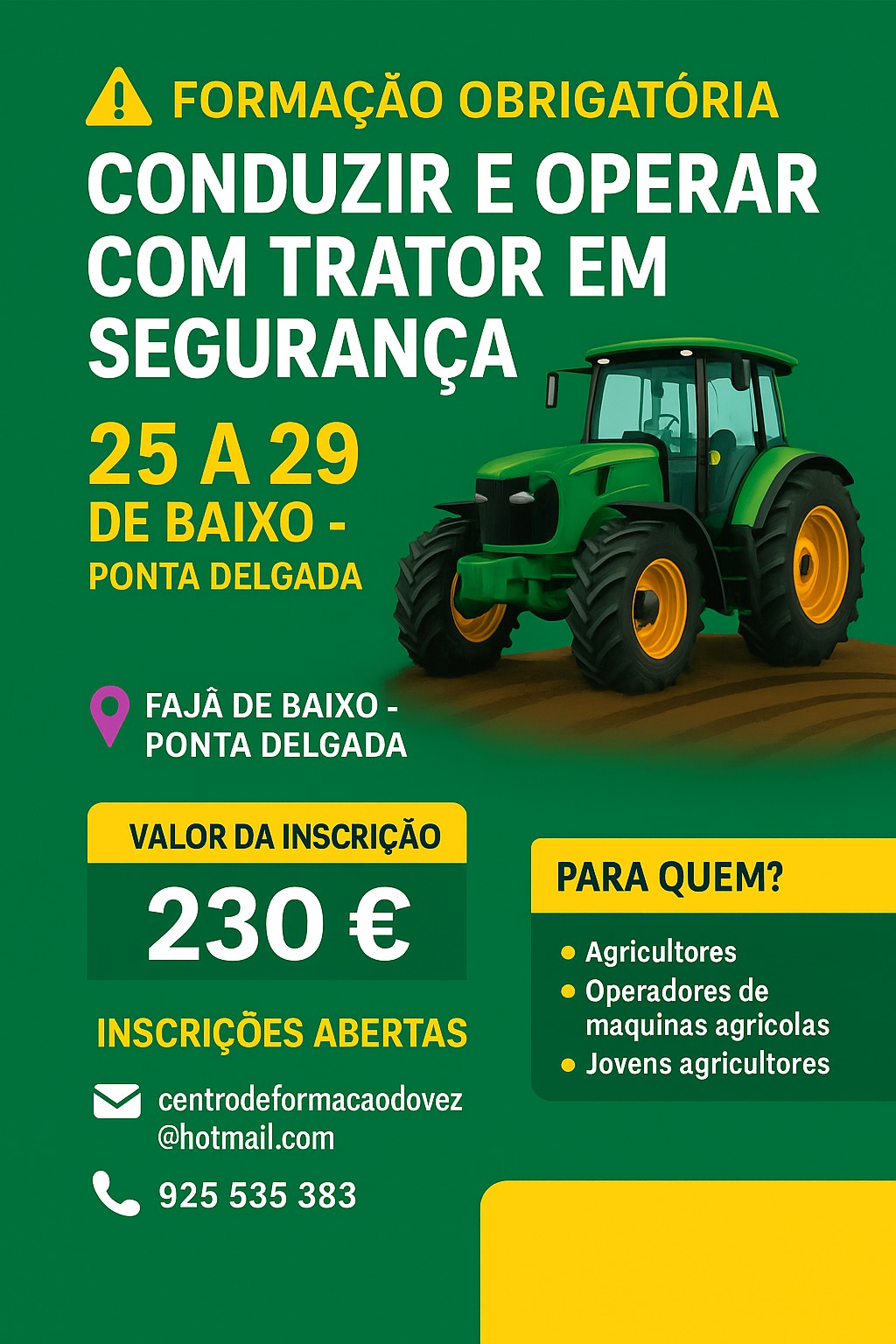 Conduzir e Operar com o Trator em Segurança